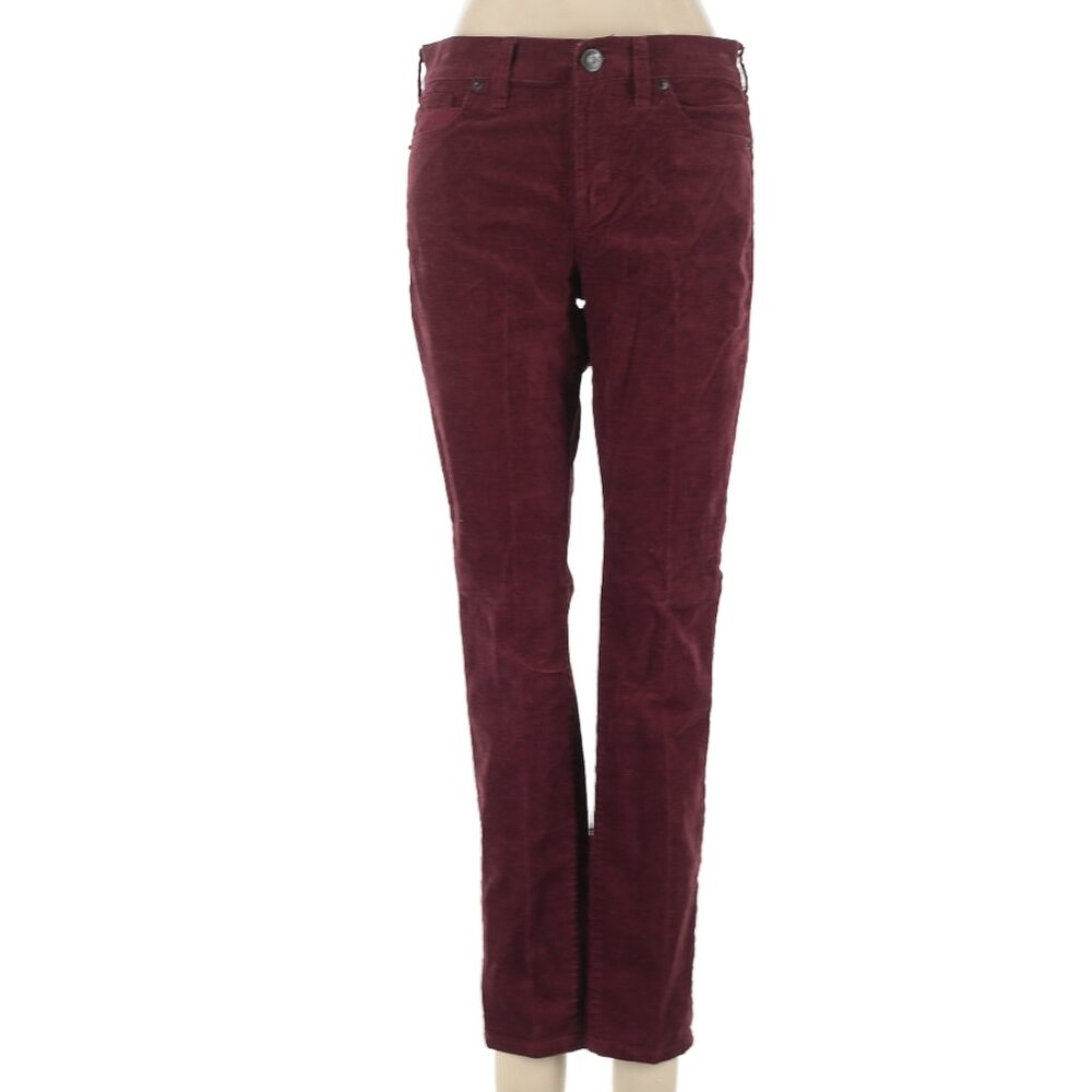 J. Crew Factory Burgundy/Dark Red Corduroy Pants, Size 26